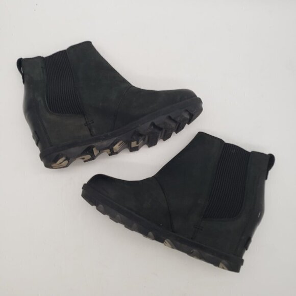 Sorel Joan of Arctic Wedge II Chelsea Boot Black Wedges Sorels Booties Womens 9 - Picture 2 of 9